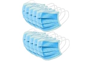 100 Pcs Earloop Face Cover, Anti Dust Breathable 3-Layer Mouth Cover, Comfortable Sanitary Cover