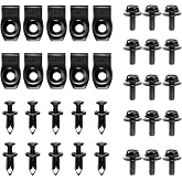 GOOACC GRC-70 35PCS Engine Under Cover Splash Shield Guard Body Bolts Bumper Fender Liner Push Retainer Fastener Rivet Clips , black