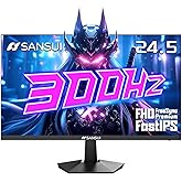 SANSUI Gaming Monitor, 24.5" 300hz 240hz FHD 1080P 1ms FPS PC Monitor Gaming, HDR, FreeSync, DisplayPort x2 HDMI x2, Fast IPS, 120% sRGB, Audio Jack, VESA Support, Desktop Compatible(ES-G25X1 PRO)