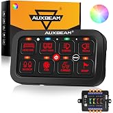 Auxbeam 8 Gang Switch Panel RB80 3 Modes Dual-Side Wiring Easy Installation | Work with 12V‑24V DC accessories (720W‑1400W, 60A max),fits most vehicles for off-road enthusiasts, outdoor workers, campers.