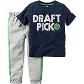 Carter's Baby Boys 2 Piece Playwear Sets, Navy, 12 Months