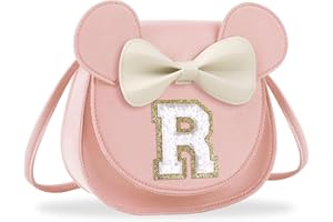 IQIMOTT Toddler Purse Girl Wallet for 2-10 Year Old Birthday Gift, Personalized Kids Little Mouse Ear Bow Crossbody Shoulder Purse