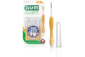 GUM Proxabrush Go-Betweens - Ultra Tight -Interdental Brushes - Soft Bristled Dental Picks for Plaque Removal Health - Safe for Braces & Dental Devices, 15 Count
