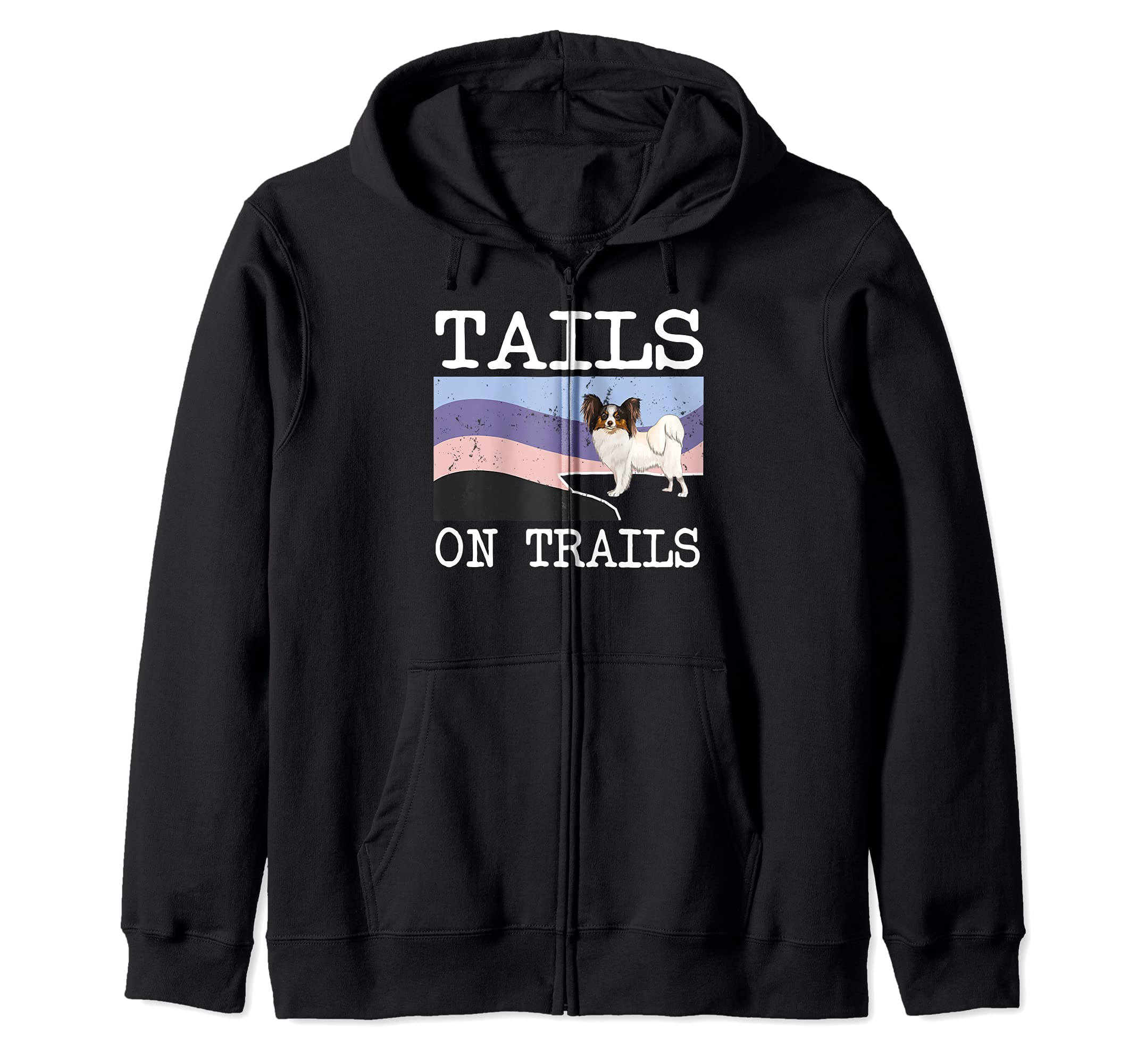 Soft Coated Wheaten Terrier Tails On Trails Funny Dog Hiking Zip Hoodie