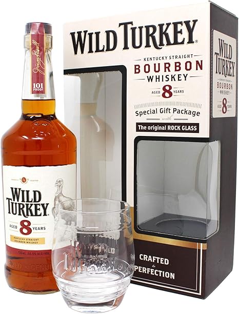 Amazon Co Jp ワイルドターキー8年 オリジナルロックグラスセット 700ml 食品 飲料 お酒