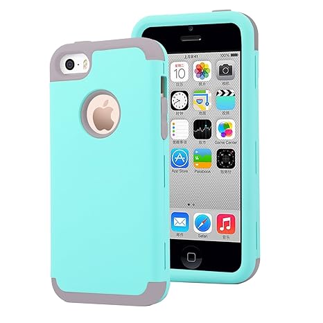 Dailylux iPhone 5C Hülle, 3in1 Hybrid Schutzhülle Hart PC + Weiche Silikone Stoßfest Tasche Plastik Anti-stoß Schutzhülle Tas