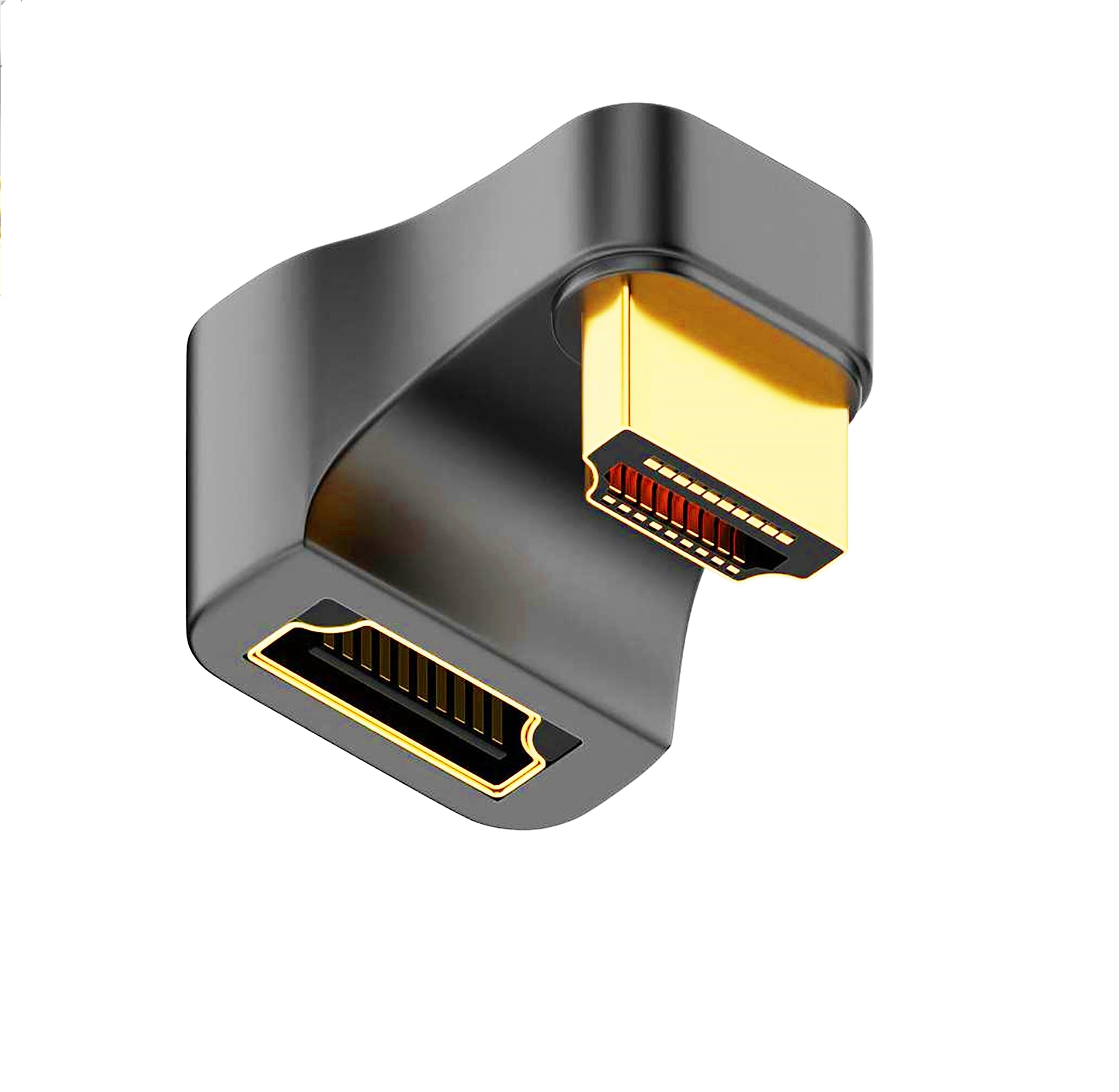 SHANFEILU U Shape HDMI 2.1 Adapter Male to Female Standard HDMI Type A Adapter UHD 3D 8K@60Hz 180 Degree Down Angle for Laptop Projector TV PC