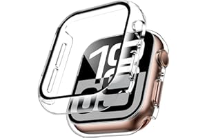 TAURI 2Pcs Hard Case for Apple Watch Series 10 46mm with 9H Tempered Glass Screen Protector [360° Shockproof + Anti Scratch] Cover for 46mm-Clear