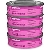 Amazon Brand - Mama Bear Blossoms Scented Diaper Pail Refills for Diaper Genie Pails, Odor Control, 1080 Count (4 Packs of 270 Count), Compatible with Diaper Genie Complete, Elite &amp; Expressions Pails