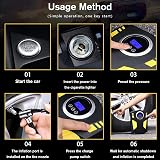 CLUHERTVY Digital Tyre Inflator Portable Air Compressor 12V with 3 Nozzles LED view 4