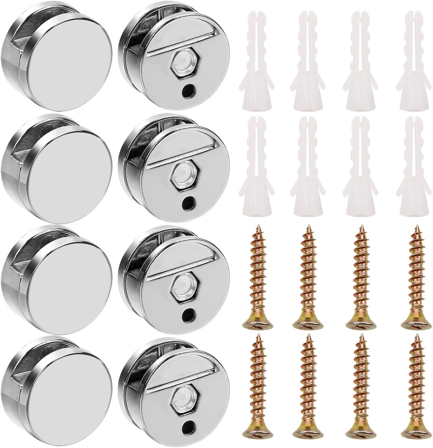 Outgeek Mirror Clips Glass Clamp 8 PCS Mirror Brackets Zinc