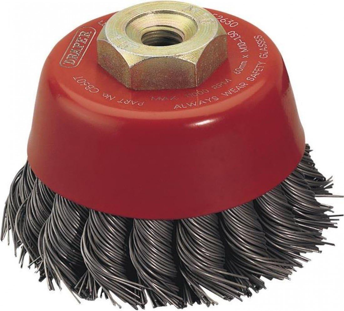Draper 52630 Expert Twist Knot Wire Cup Brush, 60mm x M10, Blue