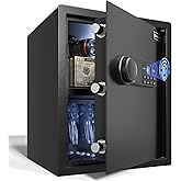 XDeer Biometric Safe Box, Quick-Access Security Safe Box with Upgraded Fingerprint, Steel Handgun Safe Lock Box for Kid/Home/