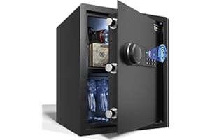 XDeer Biometric Safe Box, Quick-Access Security Safe Box with Upgraded Fingerprint, Steel Handgun Safe Lock Box for Kid/Home/Office (1.69 Cubic Feet)
