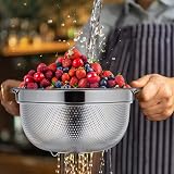 HaWare Stainless Steel Colander 20cm Micro-Perforated Footed Handle view 5