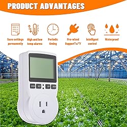HUAREW 110V Backlit Digital Temperature