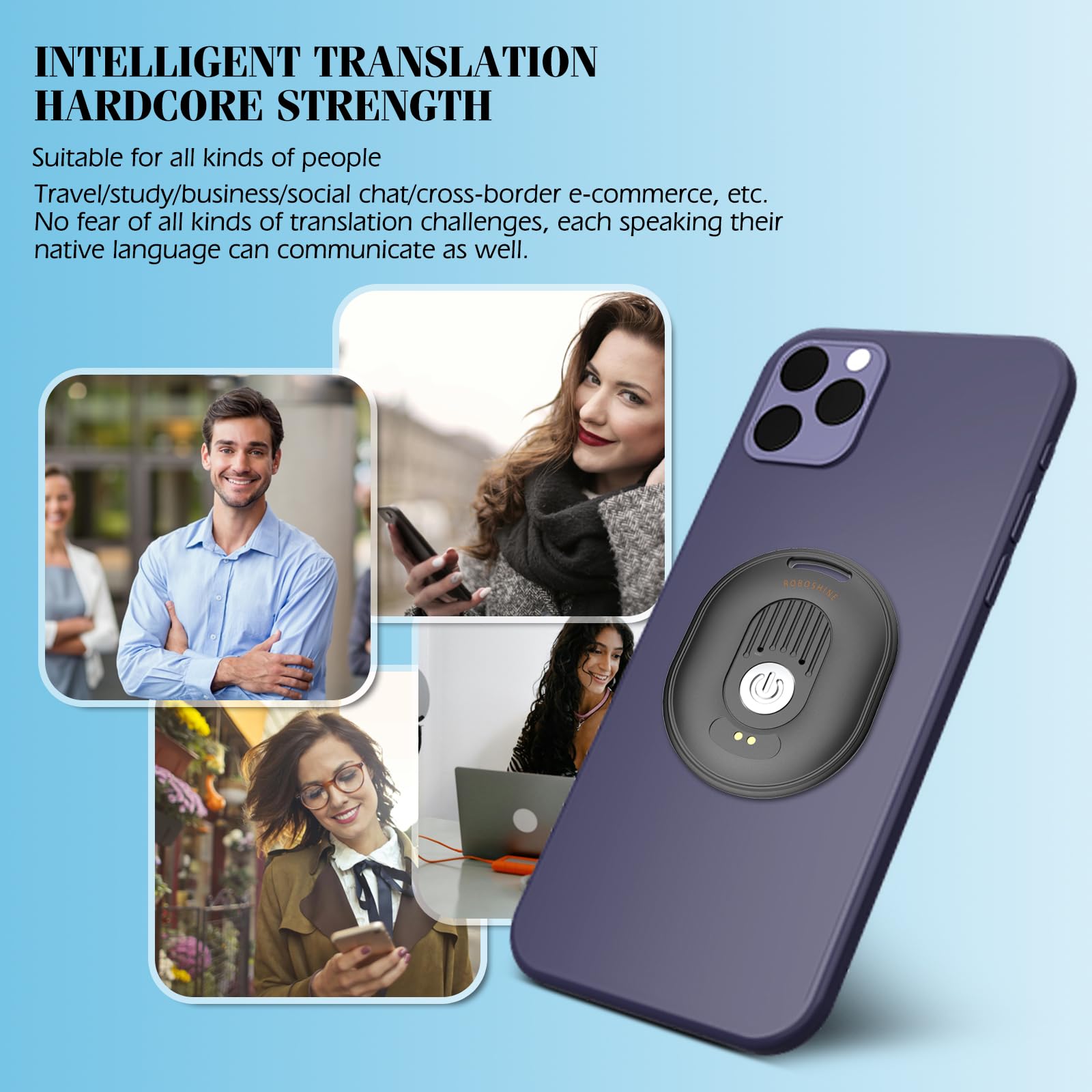 Translation Device, The Latest Instant Translation Device in 2025, Supports Video and Voice Call Translation, 138 Languages, 60 Day Standby, Suitable for iOS and Android (Grey)