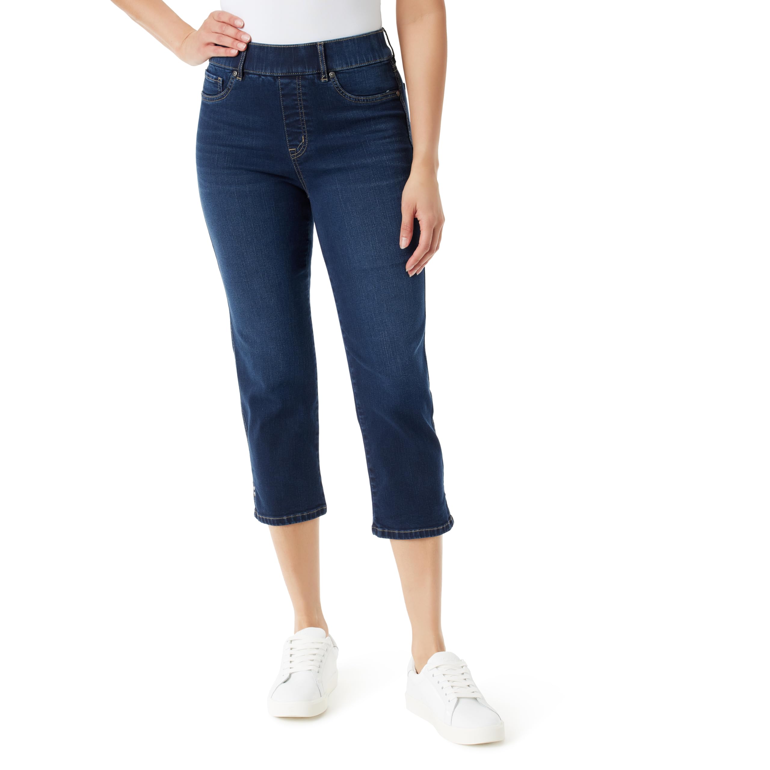 Gloria Vanderbilt Women’s Shape Effect Pull On High Rise Straight Leg Capri Standard