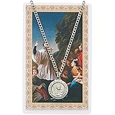 St. Francis Xavier 3/4-inch Pewter Medal Pendant with Prayer Card