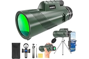 PETERPAN 80x100 HD High Power Lightweight Monocular Telescope for Adults ，with Tripod and Smartphone Adapter，Suitable for Smartphones, Hunting, Bird Watching, Hiking, Concerts, and Travel