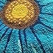 Sunflower Rug for Kitchen Bathroom Bedroom Living Room - Hand Woven Round Flower Floor Mat Modern Area Rugs Runner, Blue