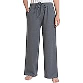 Weintee Women's Petite Lounge Pants Cotton Pajama Bottoms Wide Leg
