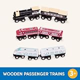 Battat Wooden Train Cars Classic Magnetic Passenger Trains 6 Piece view 5