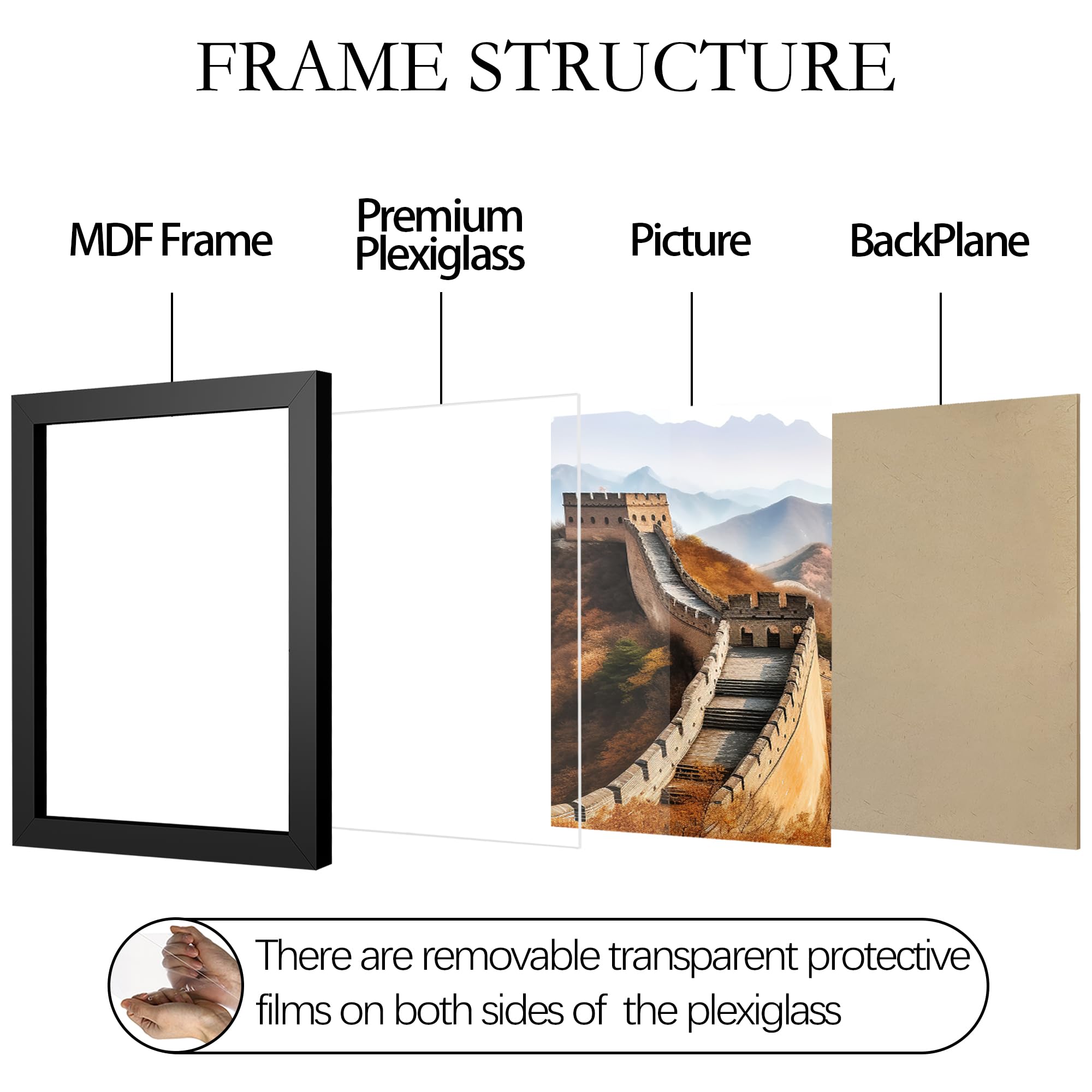 Picrit 11x17 Picture Frame, Photo Frame for Wall