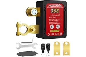 FASTSTORM Remote Battery Disconnect Switch 12V 24V 250A with Led Voltage Display, Ultra-Low Standby Current, Anti Theft and Battery Drain, Battery Kill Switch for Car, RV, ATV, Truck, Tractor, Boat
