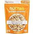 NuTrail 15g Protein Granola Cereal, Honey and Oats, No Sugar Added, Gluten Free, Made with Whey, 8 oz. 1 Count