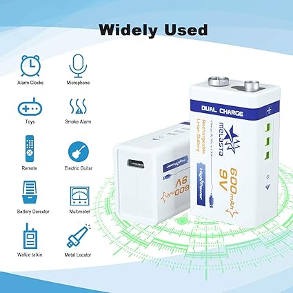 Amazon.com: Melasta - Pilas de litio recargables de 9 V ...