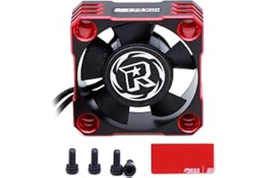 SURPASS HOBBY USA 30mm Motor Cooling Fan,28000RPM ESC Cooling Fan,HeatSink for 1/8 1/10 1/12 Scale Car 540 550 Brushless Motor (Red)
