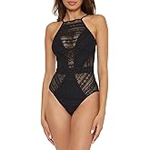 Becca Womens Color Play Crochet One Piece Swimsuit, High Neck, Bathing Suits for Women