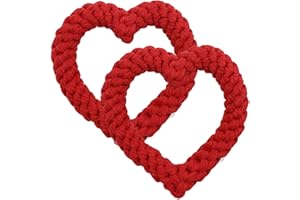 MixTeach Valentine's Day Heart Shaped Rope Dog Chew Toys Pet Toys Supplies for Valentine's Day Dog Puppy Pets Chewing (Red)