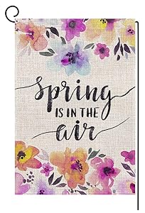 BLKWHT Spring is in The Air Garden Flag Vertical Double Sided 12 x 18 Inch Flower Yard Decor