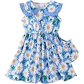 Saeaby Baby Girl Dress Summer Dresses Toddler Girl Clothes Peter Pan Collar Ruffle Sundress Sleeveless Outfit for Girls