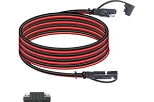 BFXM 16AWG 12FT Battery Charger Cable, SAE to SAE Terminal Quick Disconnect Harness, 2 Pin Connectors Extension Cables Cord for Car, Motorcycle, Solar Panel