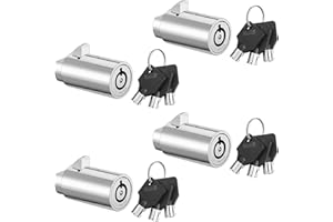 LEIFIDE 4 Pcs Vending Machine Lock with Tubular Keyway High Security Soda Machine Lock Gumball Lock and Key for Snack Candy Gumball Pepsi Machine, Keyed Alike