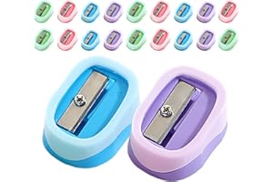 WIXGAOTK 20Pcs Bulk Portable Manual Pencil Sharpener Single Compact Sharpeners for Classroom Use Plastic Kids School Office A