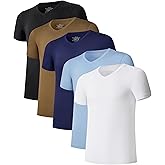 CF Men's Undershirts Bamboo Rayon Shirts for Men Moisture Wicking T-Shirt Classic V Neck Cooling Tee Shirts 3/5 Pack