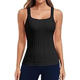 ATTRACO Workout Tank Tops for Women Seamless Full Length Gym Tops Athletic Yoga Top Built in Bra