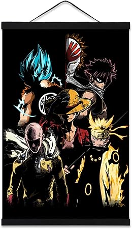 Amazon Co Jp Yiu Naruto ポスター ワンピース ウォールスクロールキャンバス 漫画画 寝室用 Home Kitchen