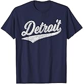 Detroit Varsity Script Classic Sports Jersey Style T-Shirt
