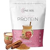 One Sol Lean Plant-Based Protein Powder, Pea & Brown Rice Protein, Low Carb, Vegan Friendly - Gluten, Lactose, & Soy Free - No Added Sugar, Non-GMO, Clean Nutrition, No Bloating (Horchata)