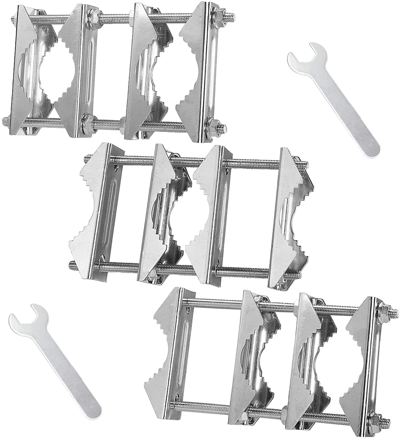 VANROUG 3SET Double Antenna Mast Clamp V Jaw Block, for Mast to Mast Mounting (Mast Extension) Mast Mounting Kit to Balcony Railing
