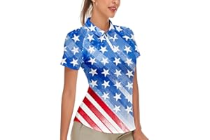 SONEVEN Women's Golf Shirt Short Sleeve Tennis Shirt Quarter Zip Golf Pullover Golf Polo Shirts Argyle Tops