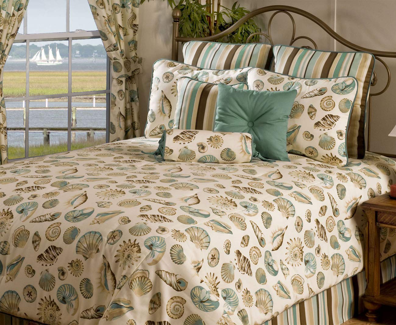 Amazon Com Victor Mill Folly Beach 6 Piece Queen Comforter Set