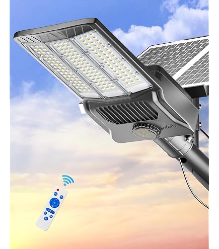 thumbnail image 2 of MUCH 11000W 9900000LM Solar Street Lamp – PIR Motion Sensor – IP65 Waterproof – Remote Control – 6500K+ 2 of 5