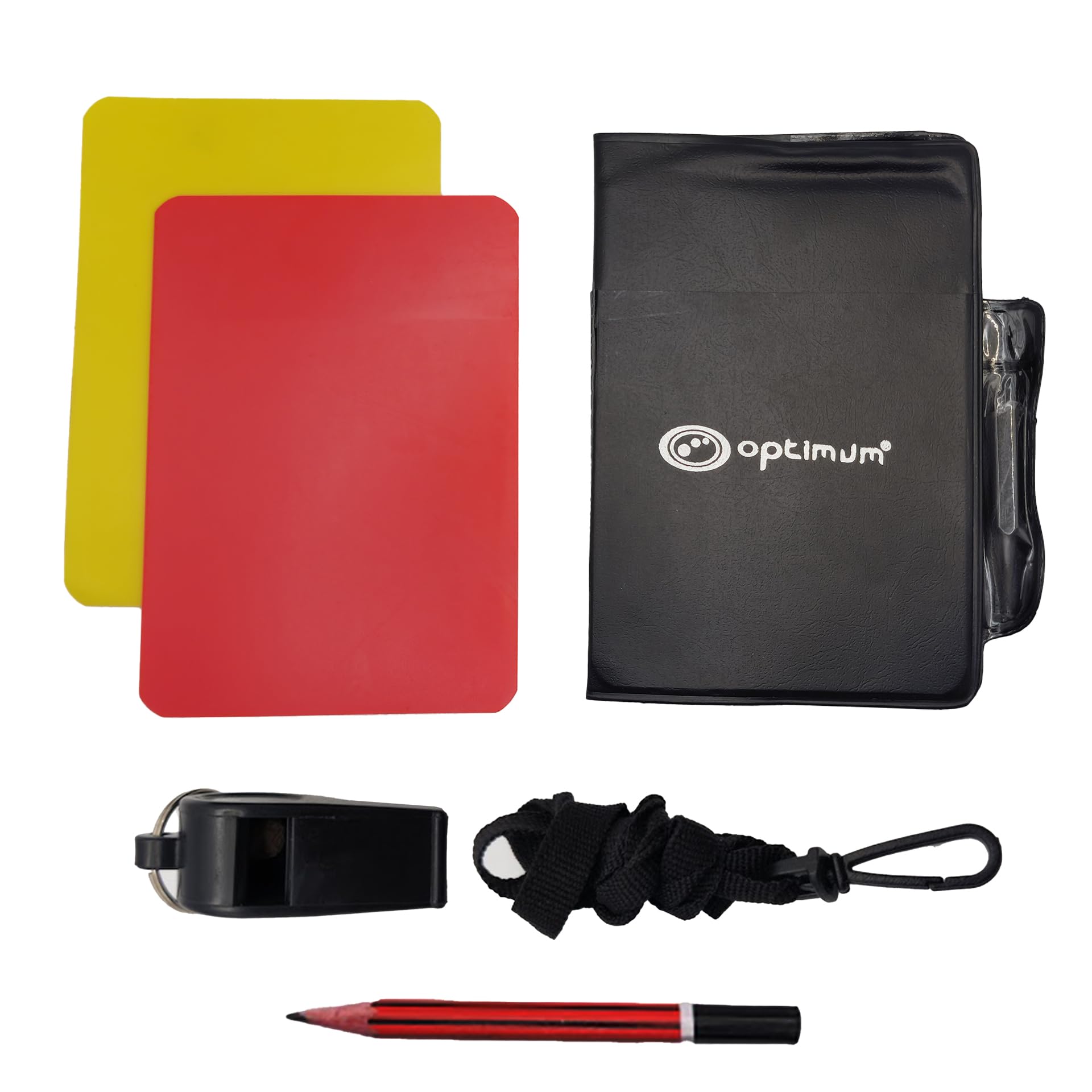 Optimum Referee Whistle & Card - Lightweight, Portable & Convenient Design - Referee Equipment Whistle for Football, Basketball, Soccer, Hockey & Rugby - Sound Whistles