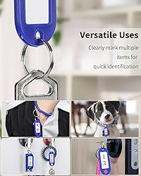 Uniclife 40 Pieces Key Tags 2 Inch Soft Plastic Key